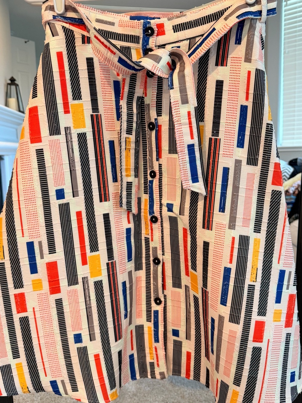 Hutch Midi Skirt with Multicolor Geometric Bars Anthropologie - Picture 3 of 5